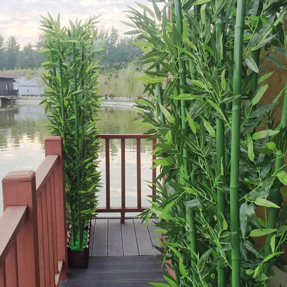 Ficus Lyrata Tree - 10 ชิ้นประดิษฐ์ไม้ไผ่สีเขียวใบปลอมพืชสีเขียวจําลองพืชสีเขียว Art Home Hotel Office